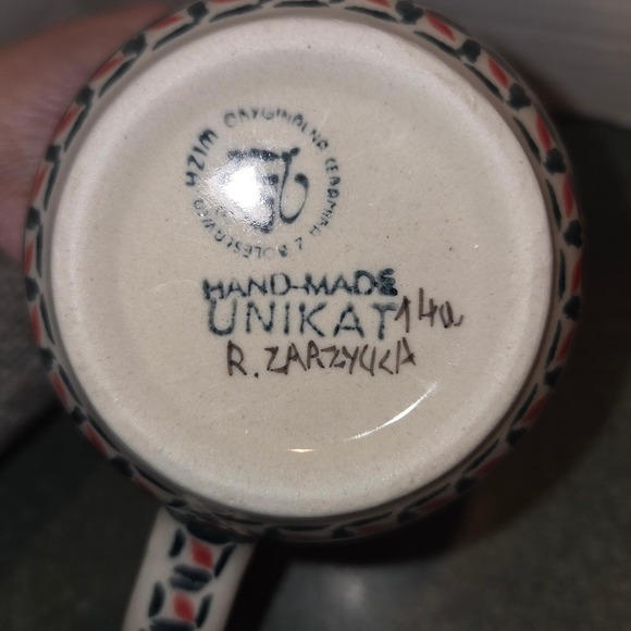 Polish Pottery UNIKAT Horse Mug Signed R Zaprzucka Handmade - Picture 3 of 8